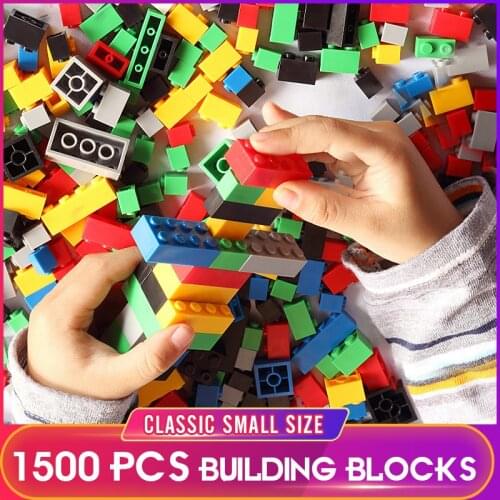 250-1500PCS Classic Small Size City Building Blocks DIY Bricks Bulk Model Figures Educational Toys For Children Kids