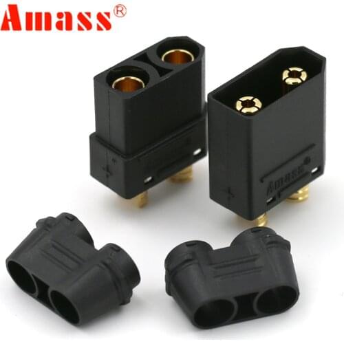 4pcs/lot Amass XT90 Battery Connector Set 4.5mm Male Female Gold Plated Banana Plug For RC Model Battery (2 pair)