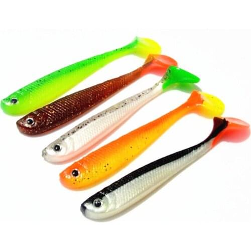 4Pcs11cm/6g Carp Fishing Lure Handmade Soft Worm Bait Fish T Shad Manual Silicone Bass Minnow Bait Swimbaits Plastic Pesca Lure