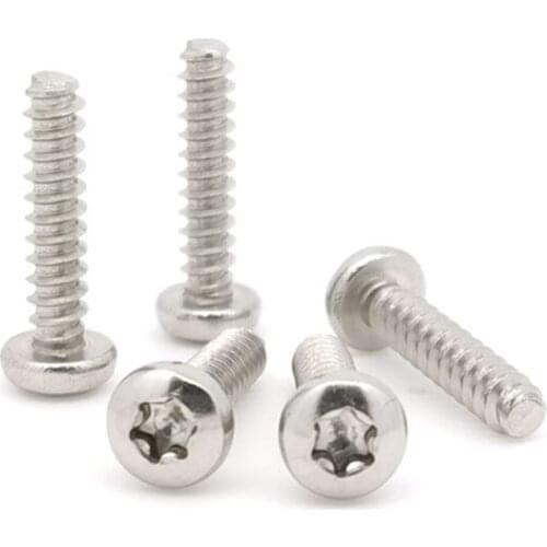 5pcs M2.9 304 stainless steel Torx round head anti-theft screw T&TX pan without column self-tapping hirao bolt 8mm-25mm long