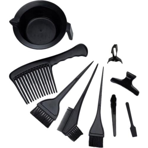 9Pcs/Set Hair Color Dye Bowl Comb Brushes Tool Tint Coloring Dye Bowl Comb Brush Hair Coloring Styling Tool