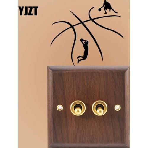 YJZT Abstract Basketball Ball Player Game Sport Personality Decor Home Wall Decal Vinyl Light Switch Sticker 8SS2151
