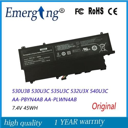 7.4V 45Wh New Original Laptop Battery for Samsung AA-PBYN4AB AA-PLWN4AB 530U3B 530U3C 535U3C 532U3X 540U3C