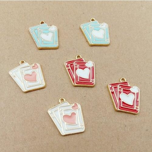 Free Shipping 60pcs 18*15MM Gold Tone Enamel Alloy Heart Charms Drip Oil DIy Bracelet Necklace Earring Keyring Ornament Pendant