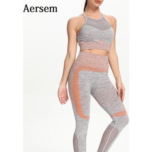 Seamless Yoga Set Women Fitness Clothing High Waist Gym Leggings+Padded Push Up Sports Bra Sexy Running Sportswear Tracksuit