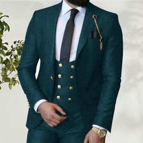 Formal Green Suit Best Man Blazer Men Tuxedo Suit Wedding Suits for Men Slim Fit Groom Suit Business Men 3 Piece Custom Made