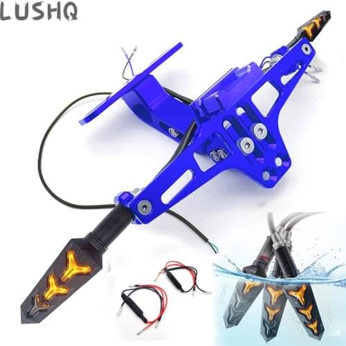 Motorcycle License Plate Holder Number Tail Tidy With LED For YAMAHA MT 15 YZ450F TENERE 700 XVS 1300 VSTAR 650 XT 660