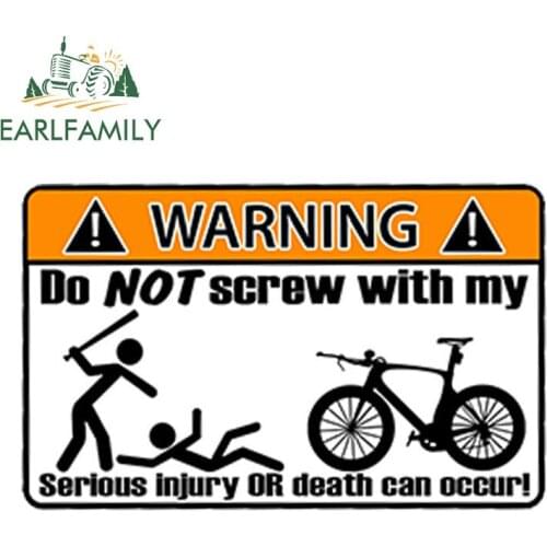 EARLFAMILY 13cm x 8.9cm TRI Triathlon Bike Warning Sticker Decal Bicycle Attention Graphic Cycling Cycle Hayabusa Car Styling