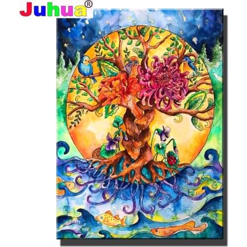 Colorful Tree diamond painting Full Square/Round drill 5d diamond embroidery landscape 3d cross stitch,Home Gift