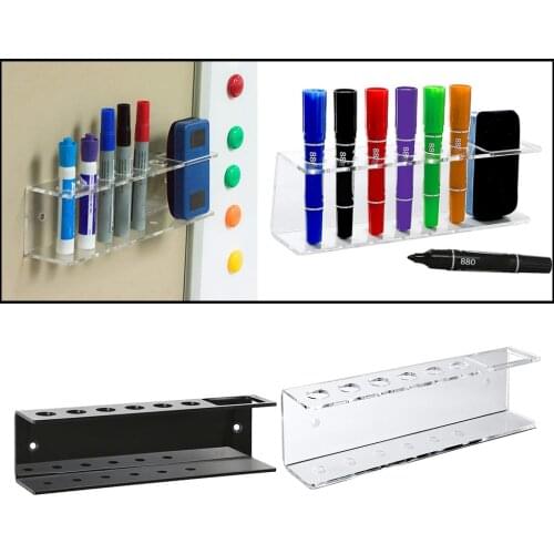 Pencil Storage Cup Acrylic Wall Mount Whiteboard Markers Pens Holder