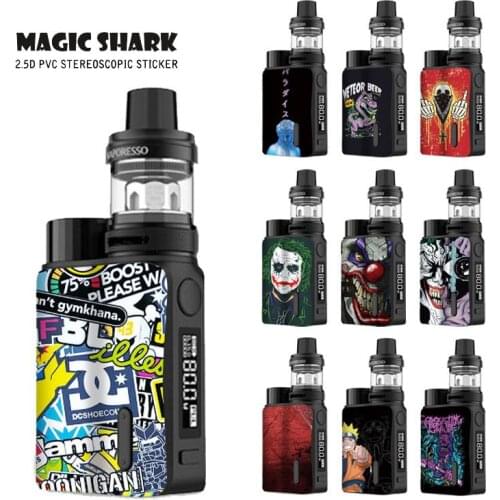 Magic Shark 100% New Matte One Piece Joker Skull Snake Sexy Women Sticker Case Cover Film Skin for Vaporesso Swag2 Swag 2