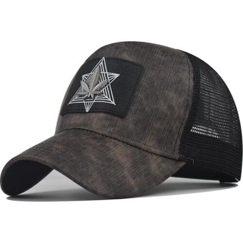 2020 New Summer Sun Cap Breathable Wicking Mesh Visor Ventilation Adjustable Sun Hat Maple Leaf Male Outdoor Fishing Brand Caps