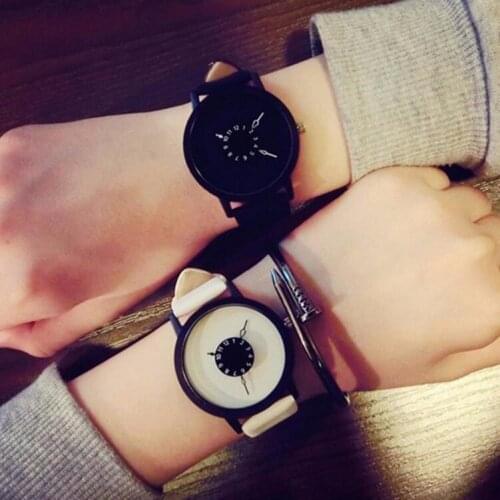 New fashion casual men and women leather couple watches relogio femininowatch men