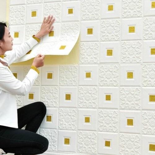 3D Solid Wall Stickers Bedroom Ceiling Roof Soft Bag XPE Foam Self-adhesive Wallpaper For Living Room TV Background Decorative