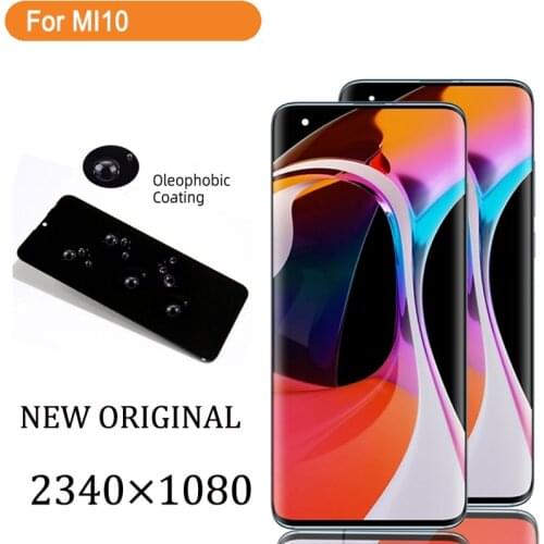 100% OEM 6.67" Amoled For Xiaomi Mi 10 LCD Screen Display Touch Screen Digitizer For Xiaomi Mi10 Pro LCD Display Assembly