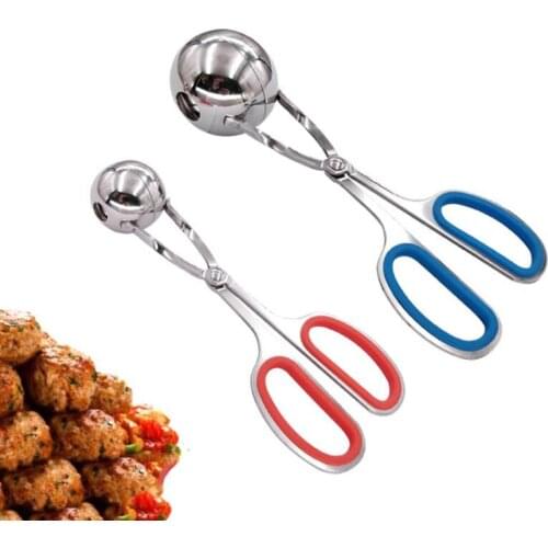 Meat Baller, 2 PCS None-Stick Meatball Maker with Detachable Anti-Slip Handles, Stainless Steel Meat Baller Tongs