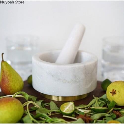 Nordic Marble Storage Jar Household Grinder Manual Seasoning Jar with Wooden Lid Household Kitchen Storage Jar Grain Dispenser