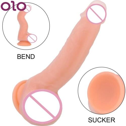 G Spot Vagina Stimulator Silicone Suction Cup Dildo Bendable Sex Toys For Woman Artificial Penis Female Masturbation