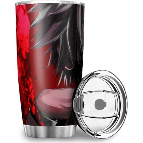 600ML Anime Printing Water Cup Stainless Steel Thermal Cup Leakproof Car Water Bottle Double Wall Vacuum Reusable Coffee Cup