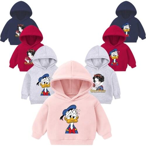 Donald Duck Childrens Clothing Cotton Baby Boys Sweatshirts for Autumn Kids Clothes Snow White Boys Outerwear Costume 2021