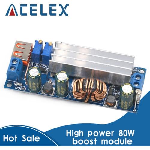 DC-DC 2-24V to 3-30V USB Step Up Boost Buck Module Constant Voltage Constant Current Power Supply Board 80W High Power