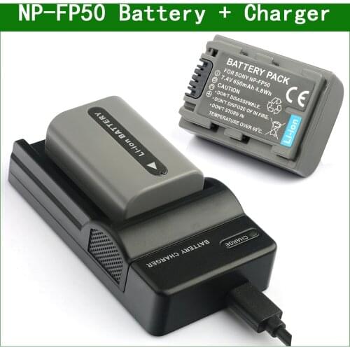 NP-FP50 NP FP50 NPFP50 Battery and USB Battery Charger for Sony DCR HC26 HC30 HC32 HC36 SR30 SR60 HC40 HC41 HC42 HC46