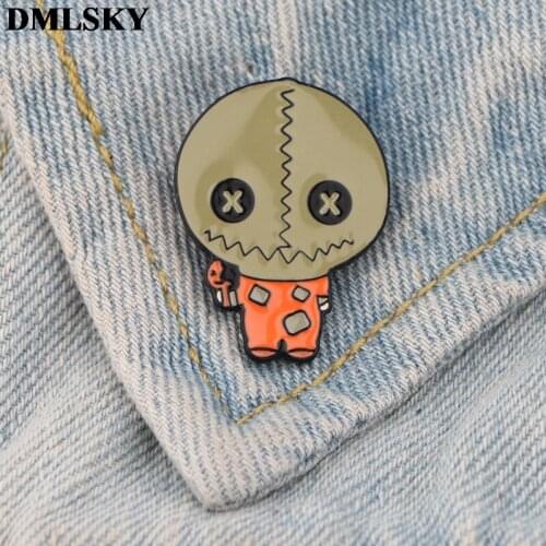 DMLSKY Cartoon Pins Trick 'R Treat Enamel Pins and Brooches Women and Men Lapel Pin Backpack Badge Tie Pin Hat Pins M3711