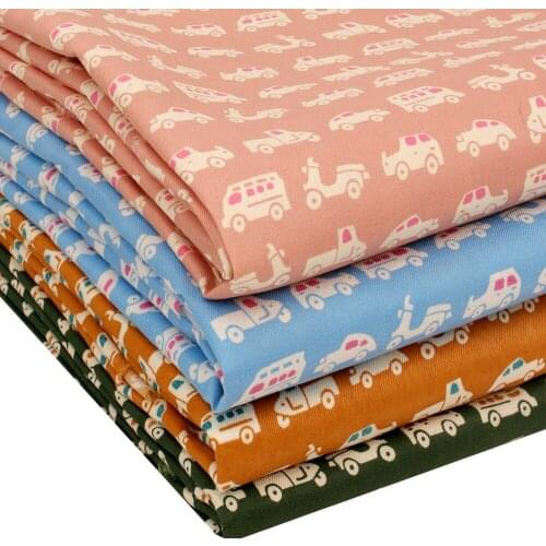 Polyester Fabric By Half The Meter Sewing Fabrics Cartoon Cars Printed Cloth Sheets DIY Craft Supplies Dress Making 45*150cm 1pc