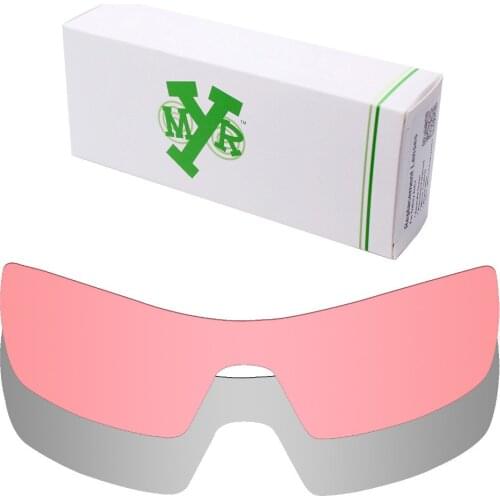 2 Pieces Mryok Replacement Lenses for Oakley Oil Rig Sunglasses Lens Silver Titanium & HD Pink
