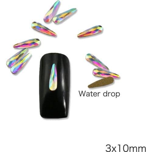 20pcs Crystals Nail Diamond Stone Strass AB Glass Rhinestones For 3D Nails Art Decorations Supplies Jewelry