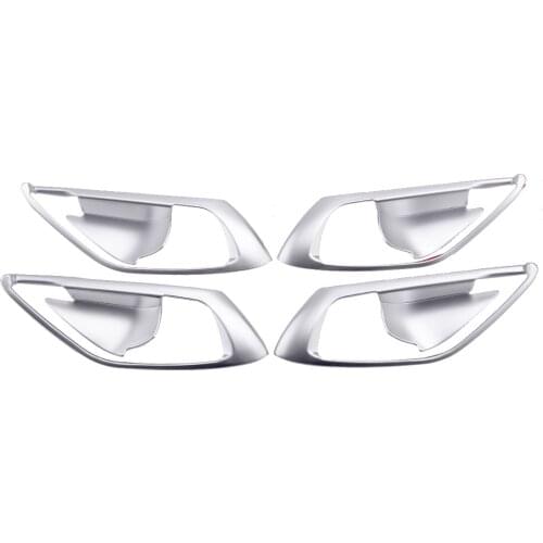 4Pcs Car Interior Side Door Handle Bowl Cover Trim Decoration Silver Plastic Fit for Mazda CX-5 2017 2018 2019