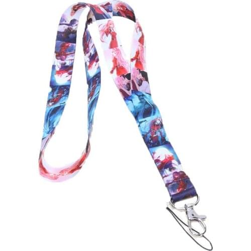 44cm Anime DARLING in the FRANXX HIRO 02 ZERO TWO Satin Phone Rope Camera Strap Clip Cord Charm Kay Lanyard Toy