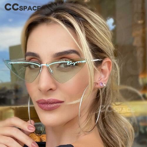 53409 Rimless Triangle Super Light Sunglasses Brand Designer Fashion Men Women Shades Uv400 Vintage Glasses