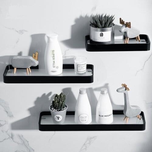 Bathroom Accessories Glass Shower Shelf Matte Black Shampoo Rack Towel Racks Wall Shelves Bathroom Corner Shelf Basket