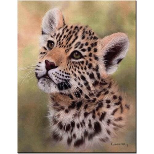 Diamond embroidery cubs diy diamond painting cross stitch tiger full square round diamond embroidery leopard animal decorative