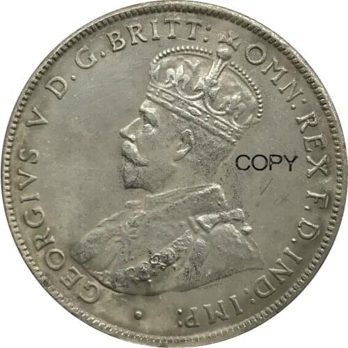 Australia George V 1927 Year One 1 Florin Two Shillings Cuproickel Plated Silver Copy Coins