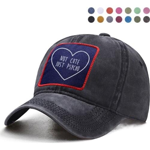 Not Cute Just Psycho Letter Printed Baseball Cap Dad Trucker Bone Solid Hats Woman Berets Ponytail Caps Snapback Casquette Hats