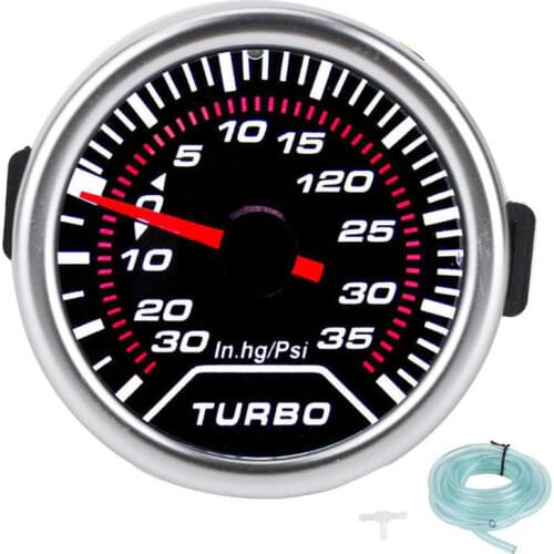 Digital gauge car accessories Universal Boost Gauge Vacuum Pressure Meter 35PSI Smoke Tint Lens LED Dial 52mm New