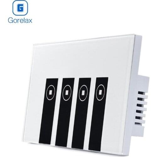 Gorelax Smart Home Wireless Wifi Switch Remote Control Timing Wall Light Touch Switch with Crystal Glass Panel US 4 gang
