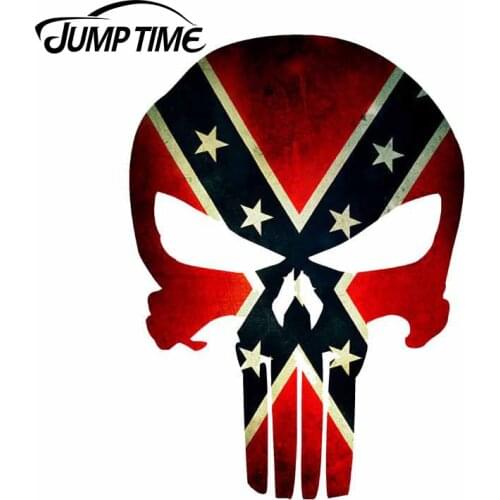 JumpTime 13cm x 9.44cm Car Styling Reflective Helmet Punisher Skull Car Stickers JDM Laptop Vinyl Decal Car Accessories