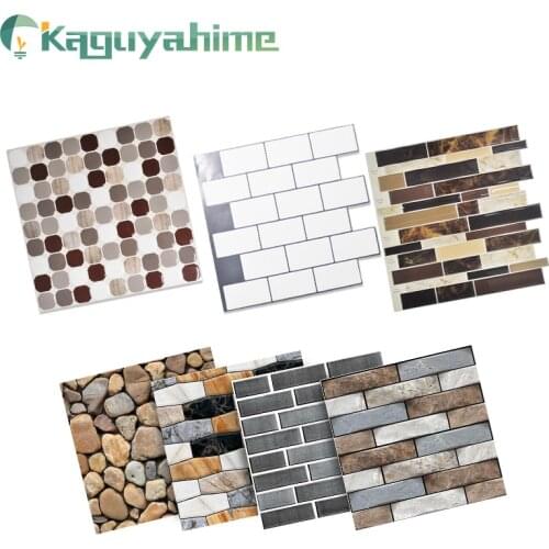 Kaguyahime 3D DIY Self Adhesive Wall Stickers Waterproof Decor Wallpaper Brick Ceramic Tile Sticker Mosaic Tiles For Living Room
