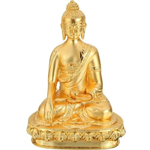 Alloy Tibetan Buddhism Shakyamuni Buddha Statue Golden Statue 2.3x1.5 x 3.1