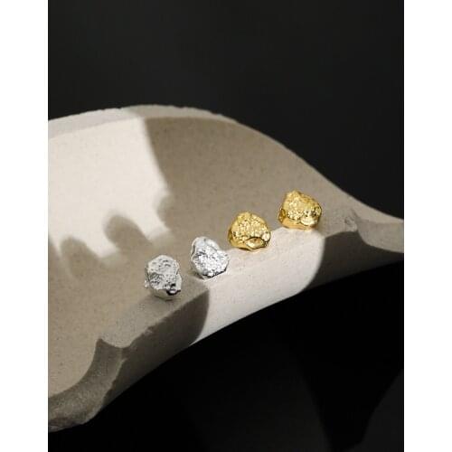 Minimalist 925 Sterling Silver Irregular Bead Stud Earings For Women Jewelry, Simple Girl Earings Best Friends Party Gifts