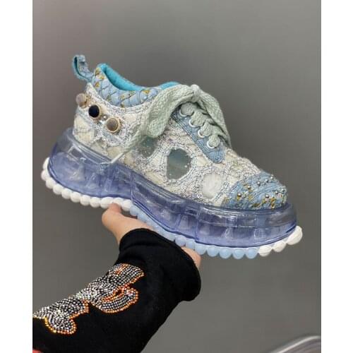 Fashion High-End Leather Womens Casual Shoes Trendy Breathable And Comfortable Capsule Platform Fashion Platform Shoes