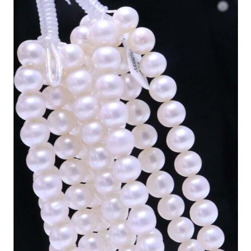 AA 8 strands 10mm near round white FW pearl lots loose strings