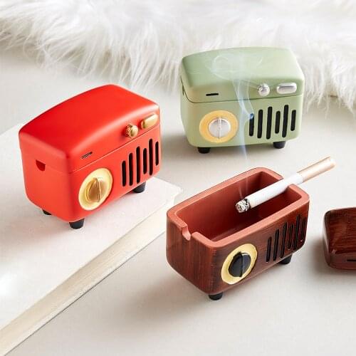 Nordic Cute Girls Ash Tray Radio Shaped Ashtray Smoking Accessories for Weed Cute for Girls Cigar Ashtray Gifts for Boyfriend