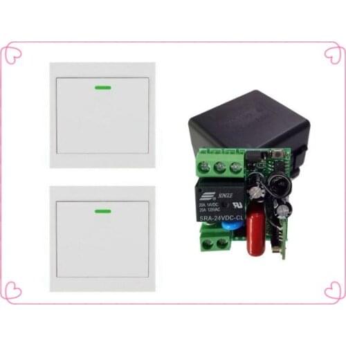 AC 220V 110V 240V 1 CH 1CH RF Wireless Remote Control Switch System Receiver +2pcs Wall Panel Transmitter &Smart home