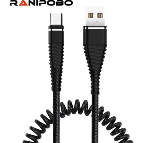 Fast Charging Spring Micro USB Cable Type C Cable For Huawei P20 for Xiaomi For Samsung S8 S9 S7 Car Retractable Data Cord