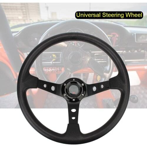 14 inch Racing Car Steering Wheel Replacement Horn Button PU Accessories For Caravan Van Trailer Truck Off Road 4x4 Marine Boat
