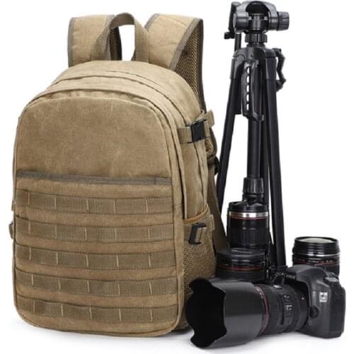 M319 New Arrival Batik Canvas Waterproof Mirrorless Camera Backpack Padded Photography DSLR Digital Shoulder Bag for Canon/Nikon